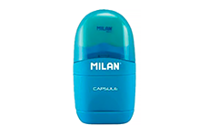 Ластик Milan Capsule 2-в-1 с точилкой (голубой)
