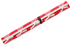 Бамбуковый коврик для хранения кистей Akashiya (цвет красный)