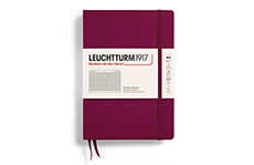 Leuchtturm1917 Medium A5 Port Red (жесткая обложка, в клетку)