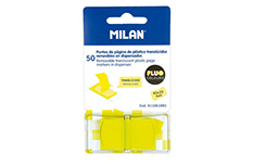 Клейкие закладки Milan желтые (пластиковые, в диспенсере)