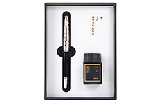 Набор Moonman P135 Fude Nib (черный корпус) с чернилами