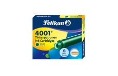 Картриджи Pelikan 4001 6 шт. (короткие, темно-зеленые)