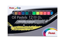 Набор Pentel Oil Pastels Neon&Metallic (масляная пастель, 12 мелков)