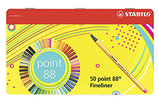 Stabilo Point 88 (набор из 50 цветов) в металлическом футляре