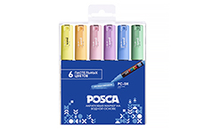 Набор маркеров Uni-ball Posca (пастельные цвета, 6 штук)