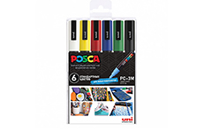 Набор маркеров Uni-ball Posca (стандартные цвета, 6 штук)